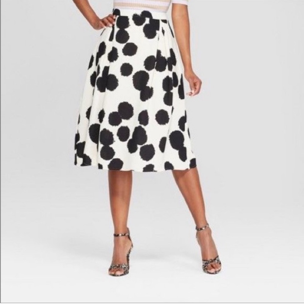 Who What Wear Off White Exploded Brushed Dot Skirt
